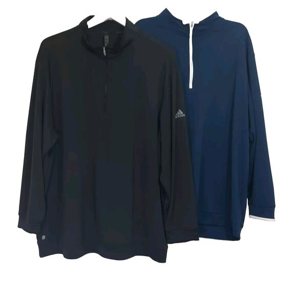 adidas Other - Set of 2 Adidas 3XL Quarter Zip Pullover Long Sleeve High Neck Shirt Navy Black